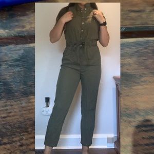 Noisy May sage green bottom down jumpsuit with removable string